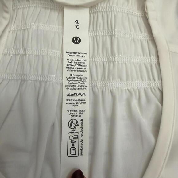 NWT Lululemon Ruched Racerback Tank White Size XL - Picture 6 of 8